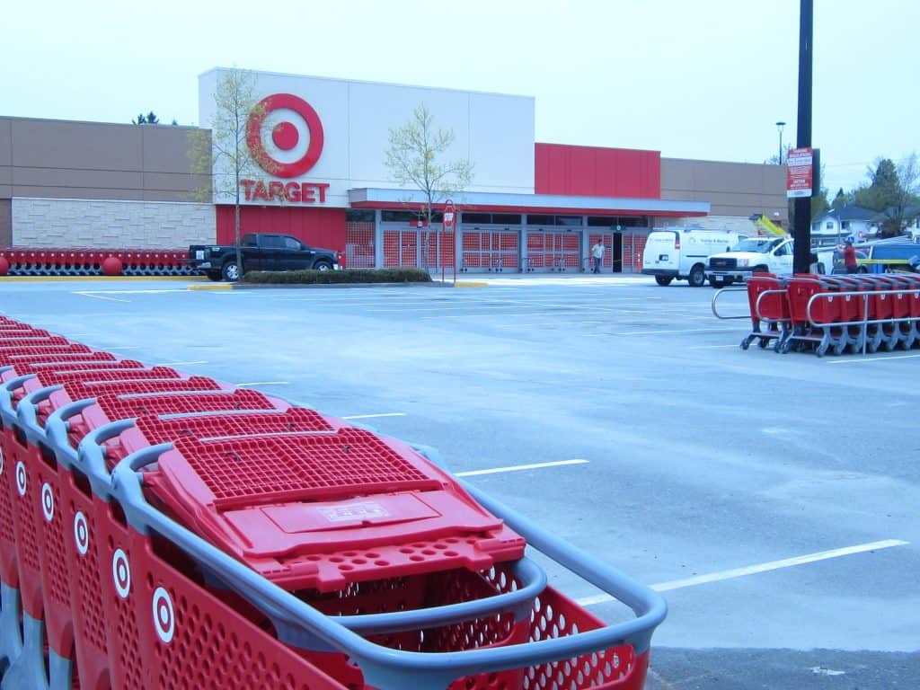 Target in Canada with carts outside