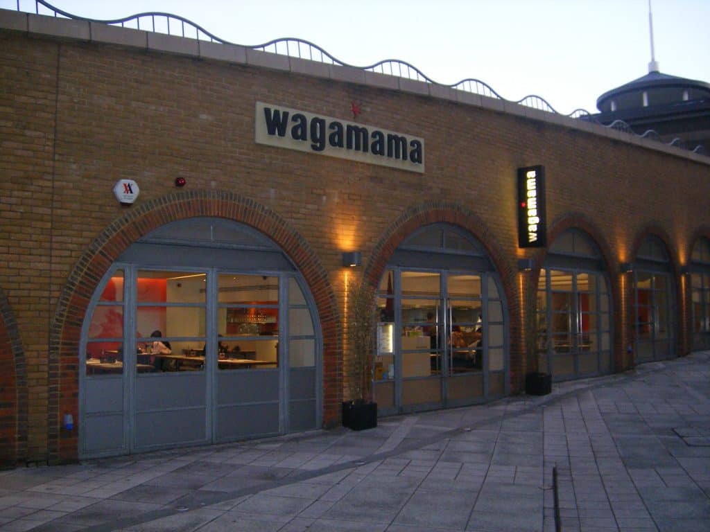 A Wagamama restaurant in London built in brick archways