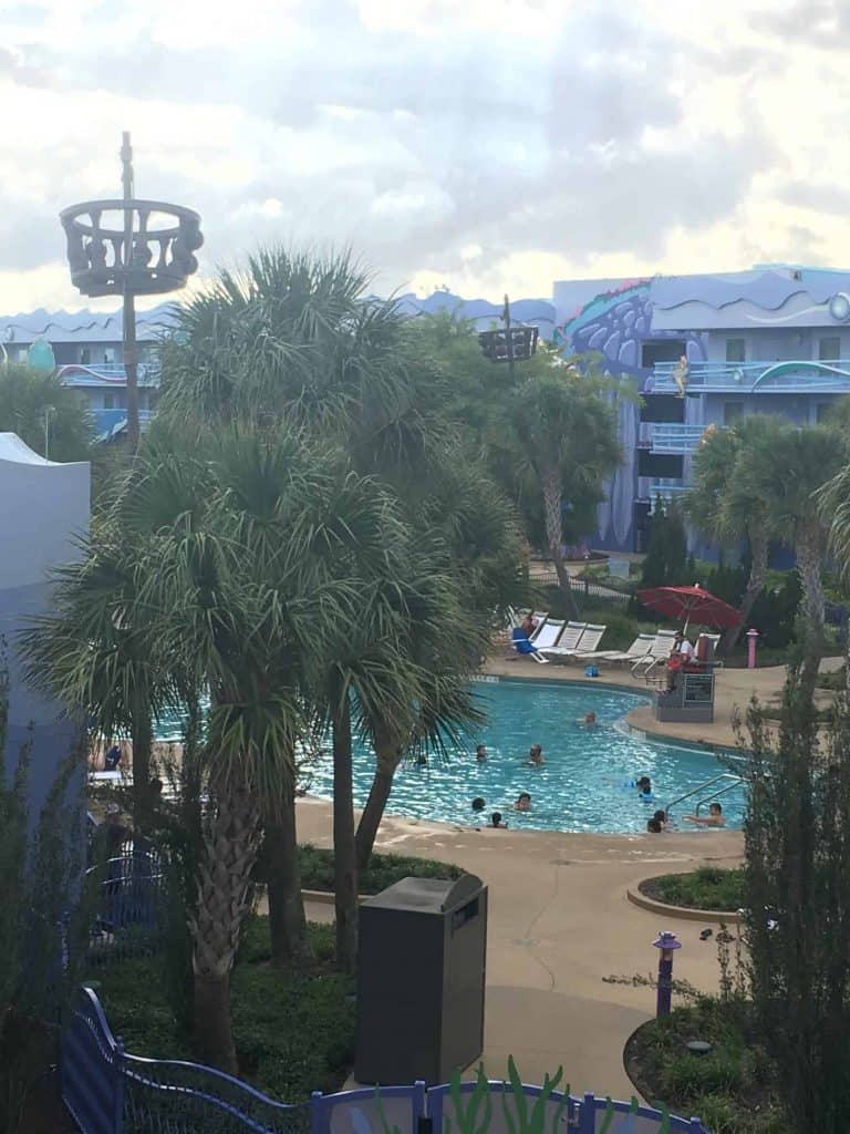 Disney Art of Animation pool with people swimming