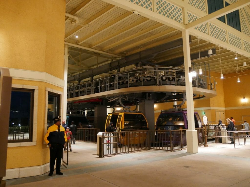 Inside a Disney World Skyliner station