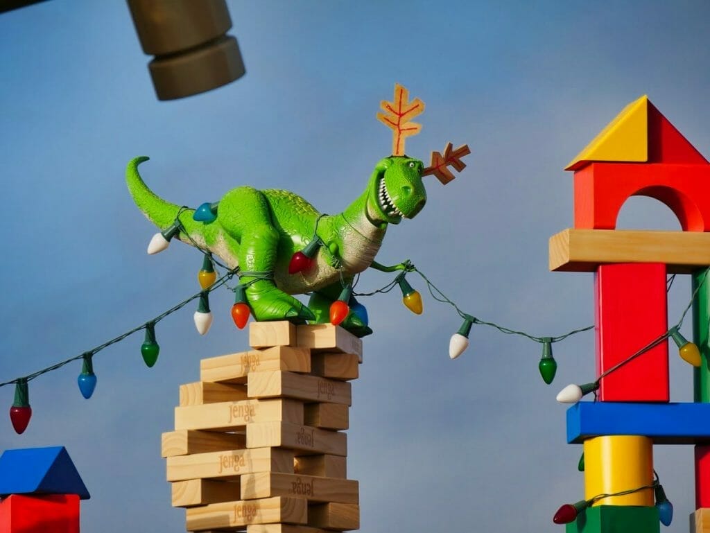 Reindeer antlers on Rex in Toy Story Land