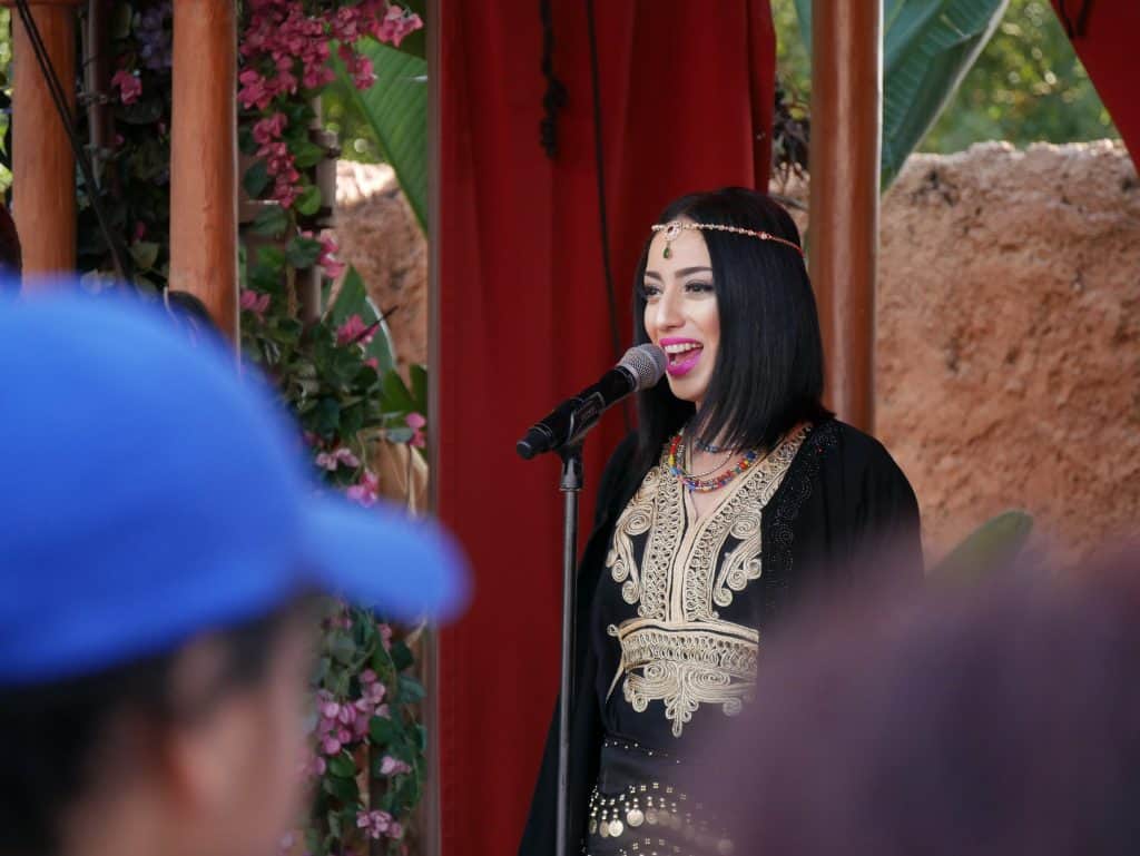 Moroccan singer at Epcot, Disney World at Christmas 