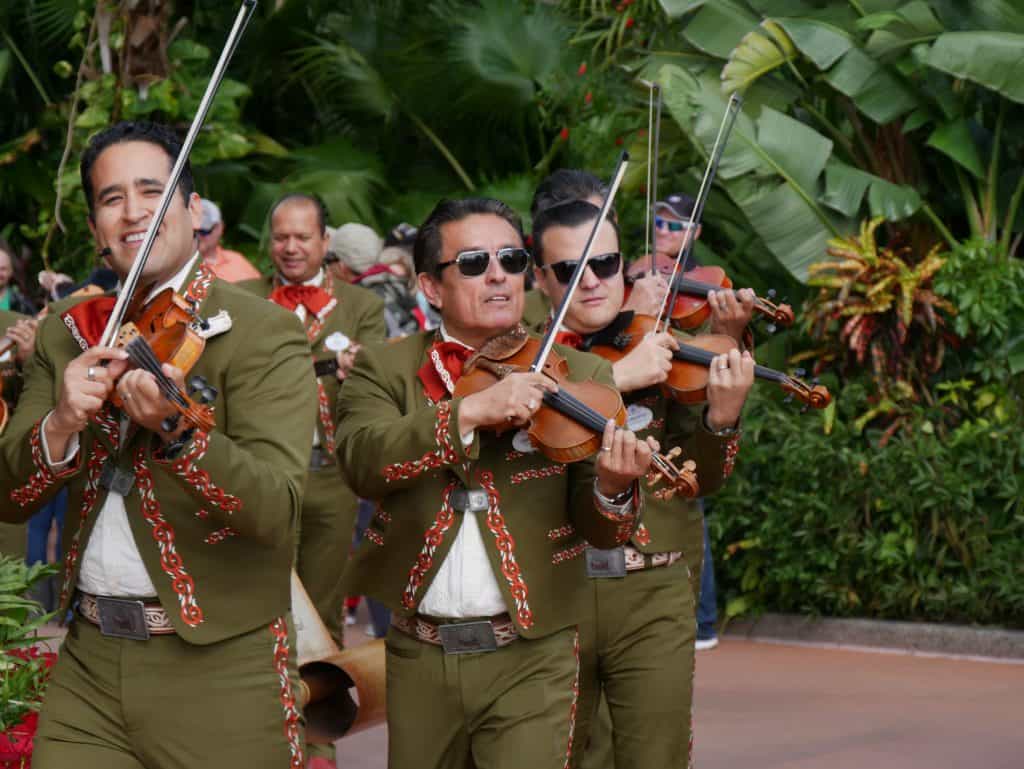 Mariachi with instruments at Epcot, Disney World at Christmas