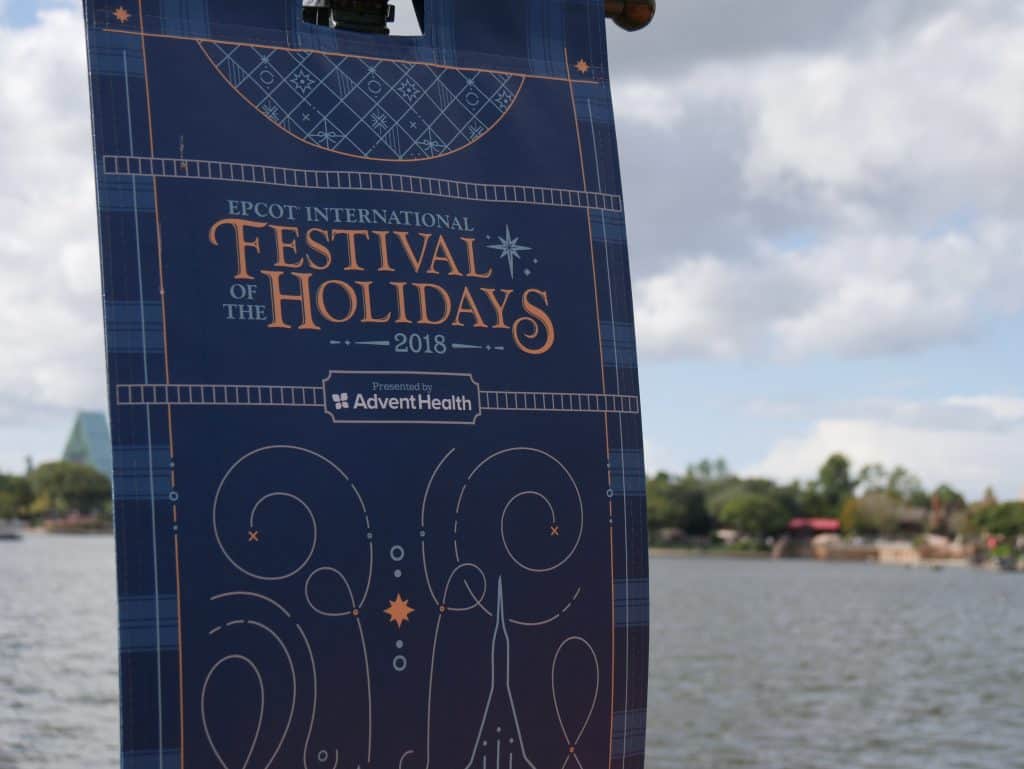 Festive Holidays sign at Epcot