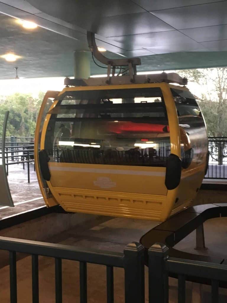 A Disney Skyliner car