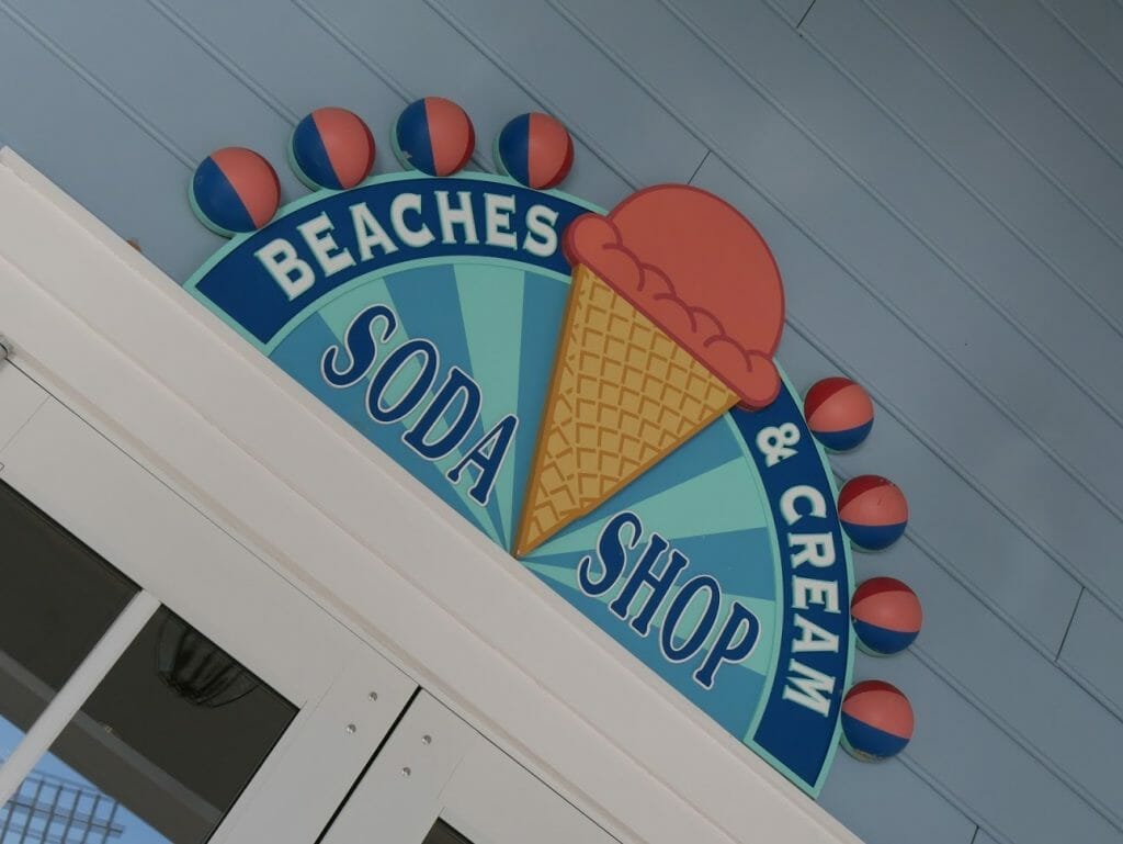 Beaches and Cream sign above entrance