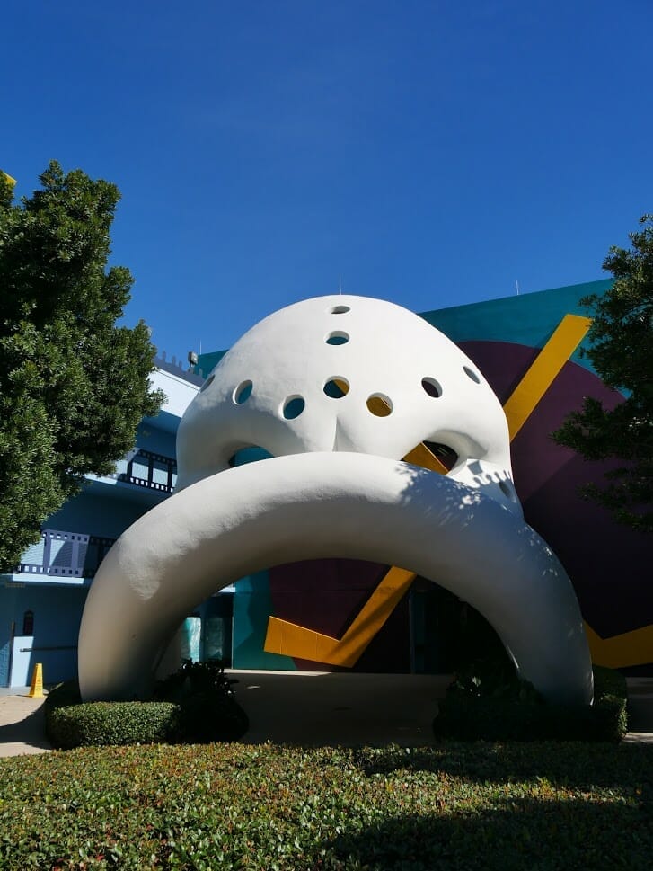A giant Mighty Ducks mask at Disney All-Star Movies resort