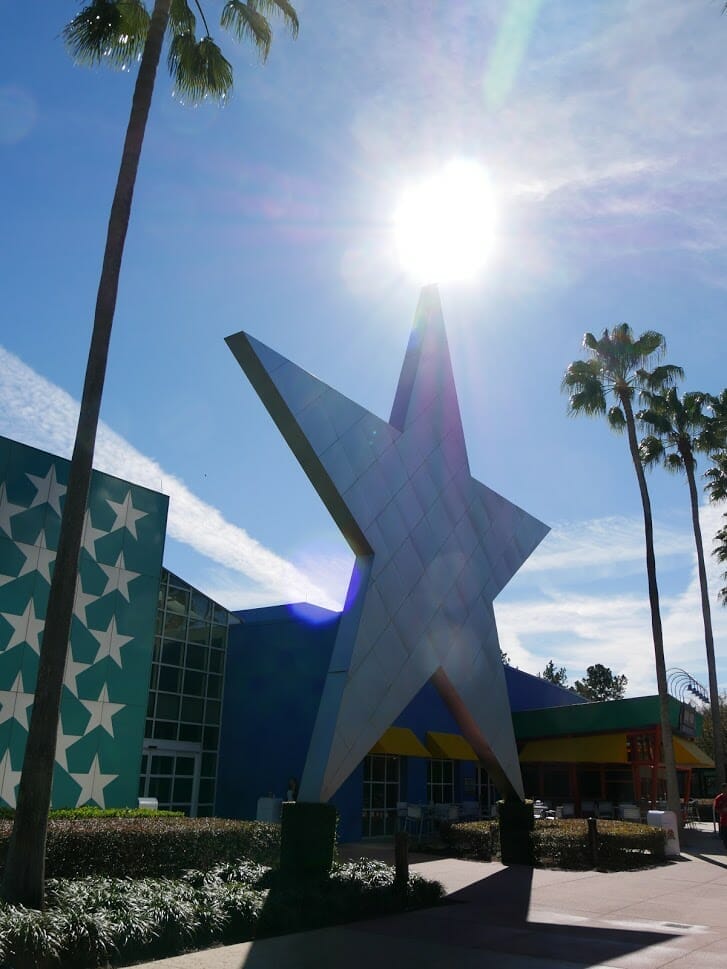 A giant star with the sun behind it at All-Star Movies review