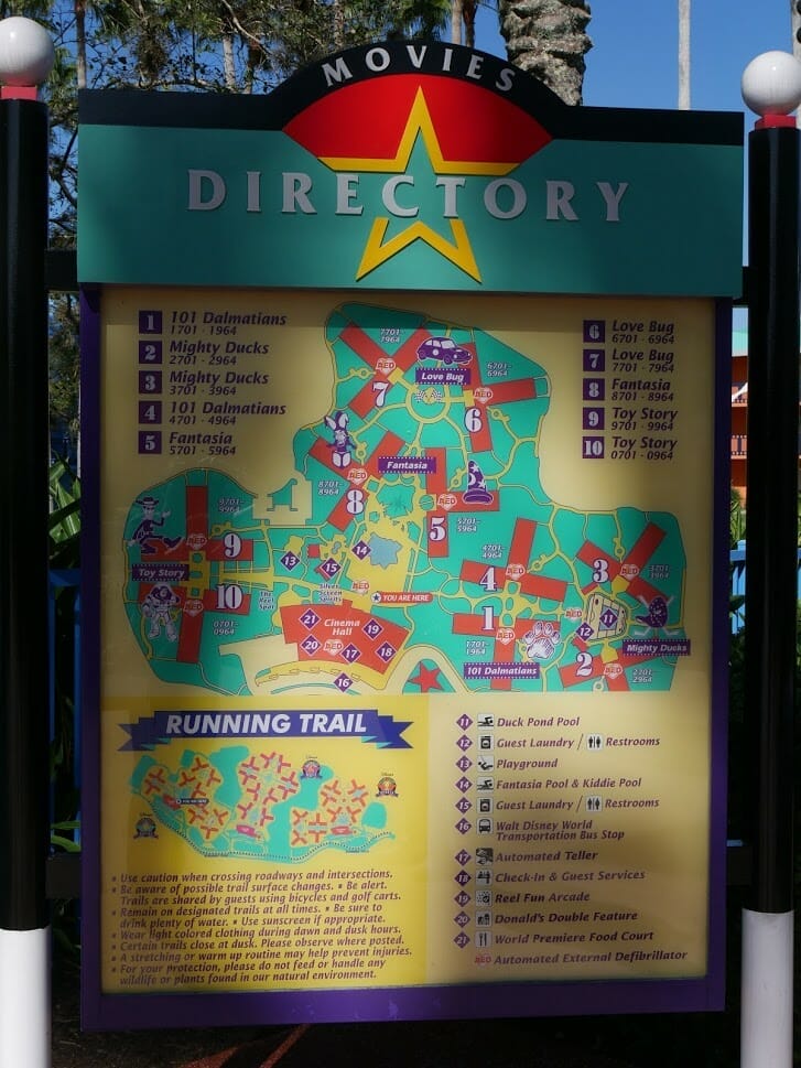 Disney All-Star Movies resort directory map