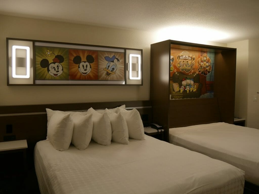 Disney All-Star movies room review bed with another murphy bed