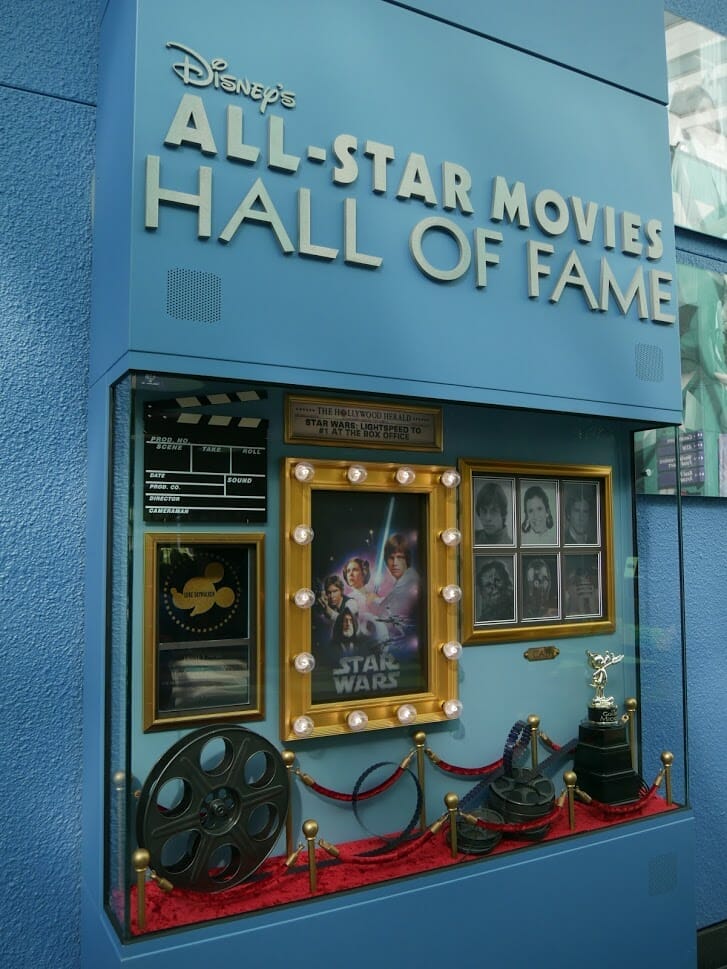 Disney All-Star Movie Resort Lobby Hall of Fame Star Wars display area