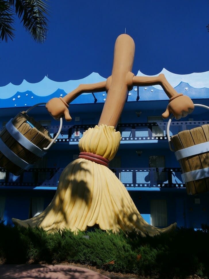 Gigantic Fantasia broom at Disney All-Star Movies