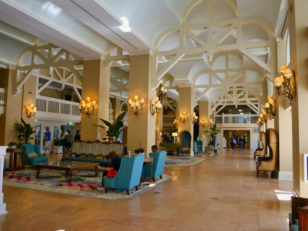 Inside of Disney Beach Club resort