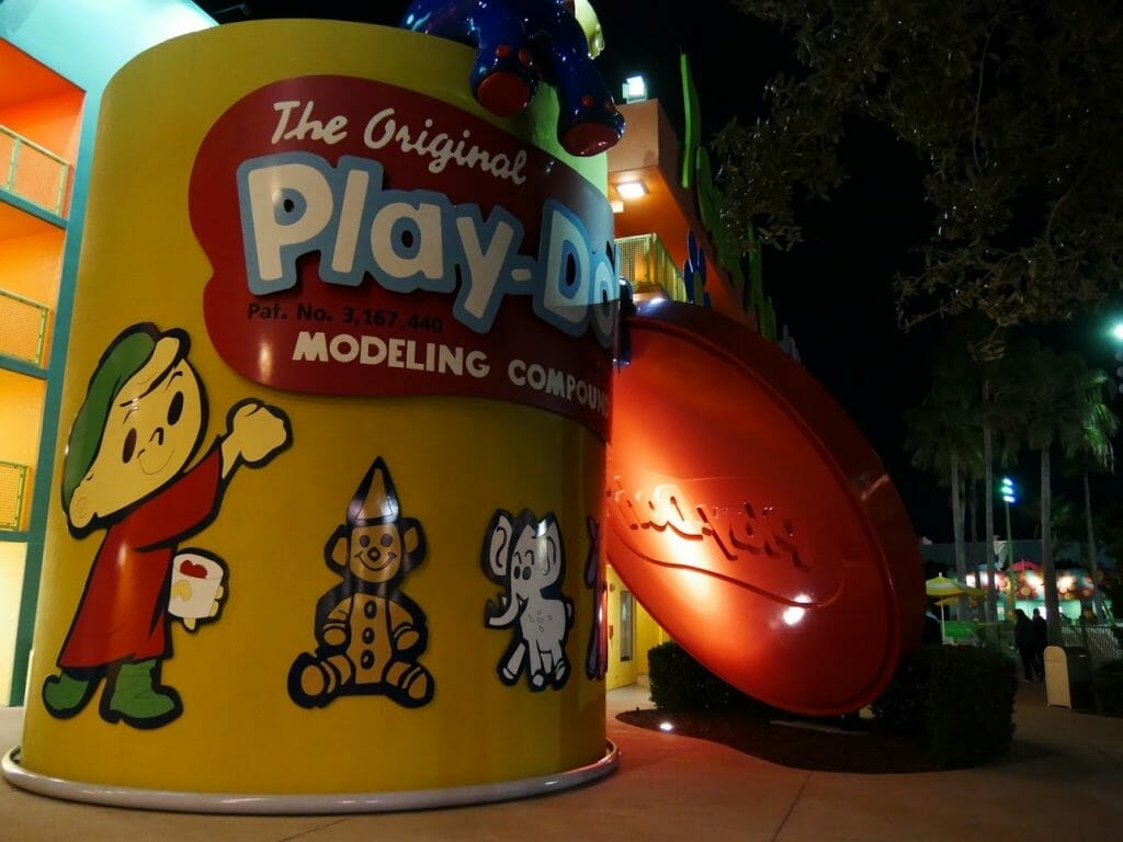 A big Play-Doh can model at Disney's Pop Century Resort Orlando Florida Disney World