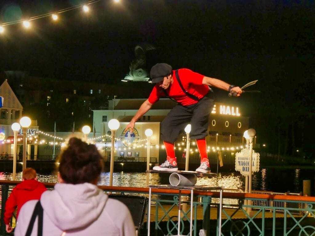A balancing act at the Disney Boardwalk