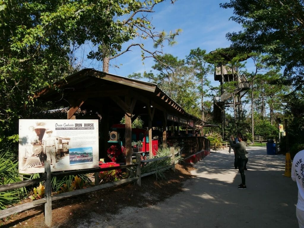 The steam train and strain station at Gatorland Florida