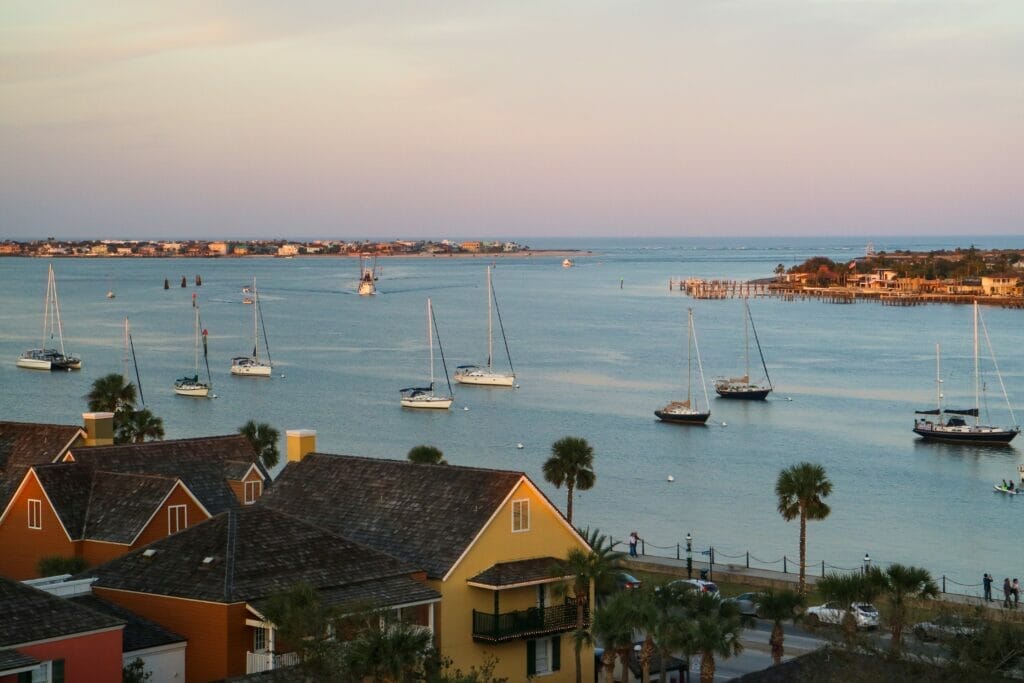 view of the harbor in St Augustine Florida