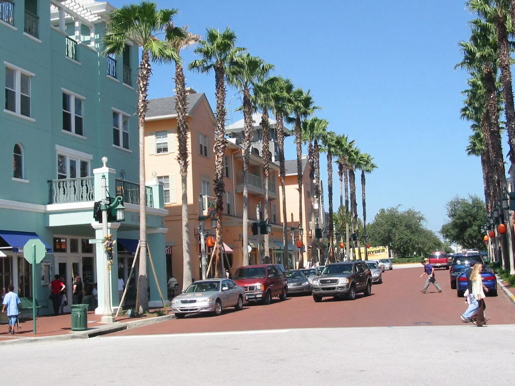 A colorful street in Orlando Florida