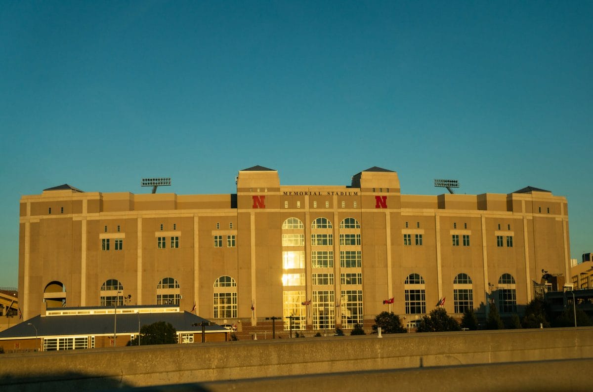 Exterior of Memorial Stadium in Lincoln NE