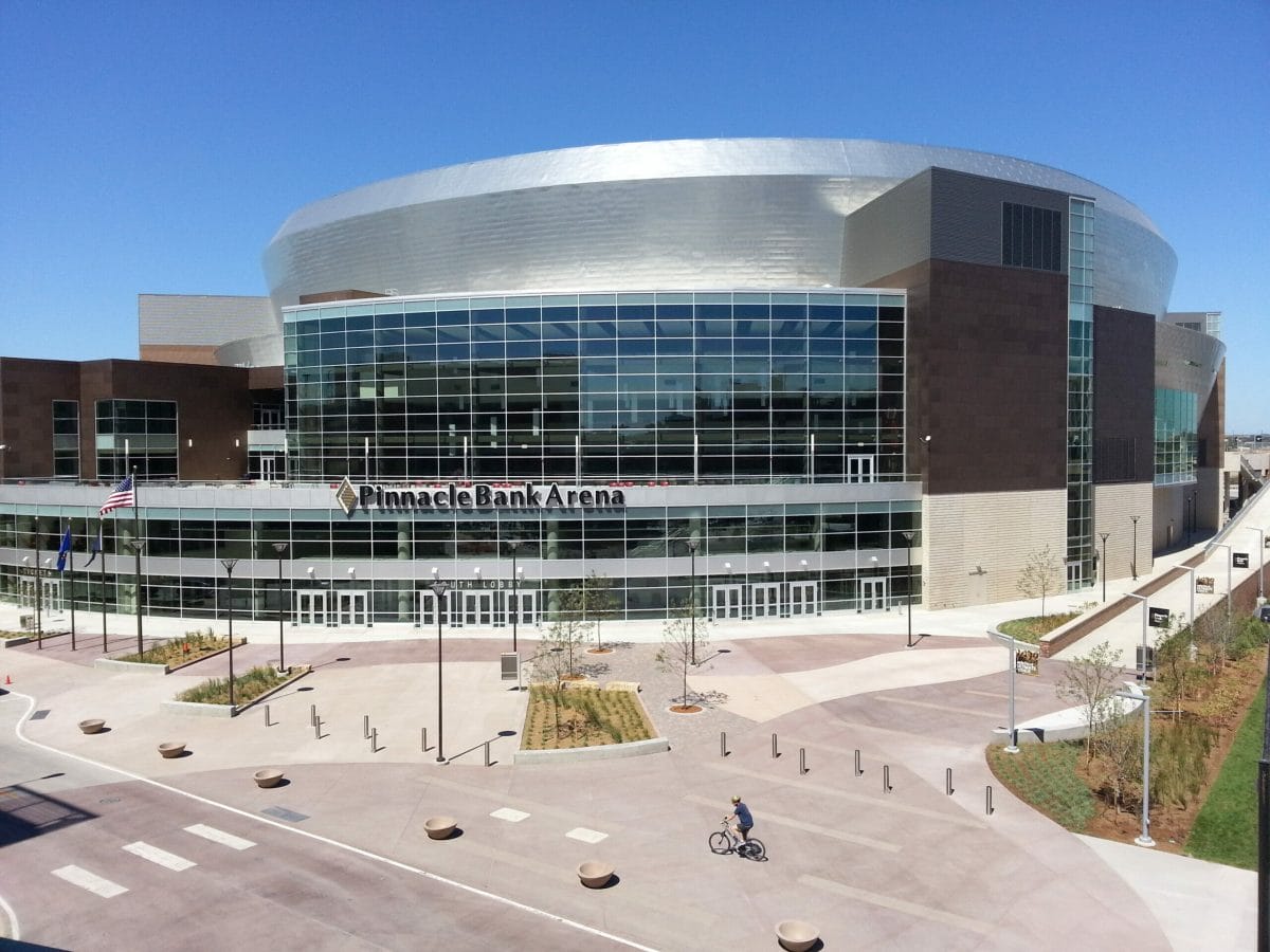 Exterior of Pinnacle Bank Arena in Lincoln NE