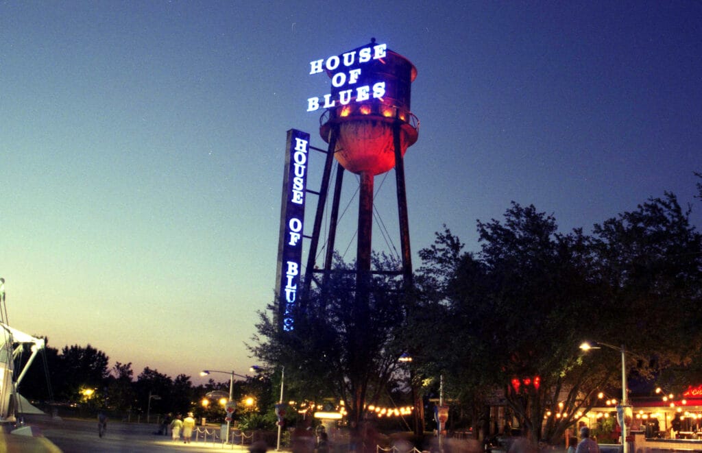 House of Blues in Disney Springs at night