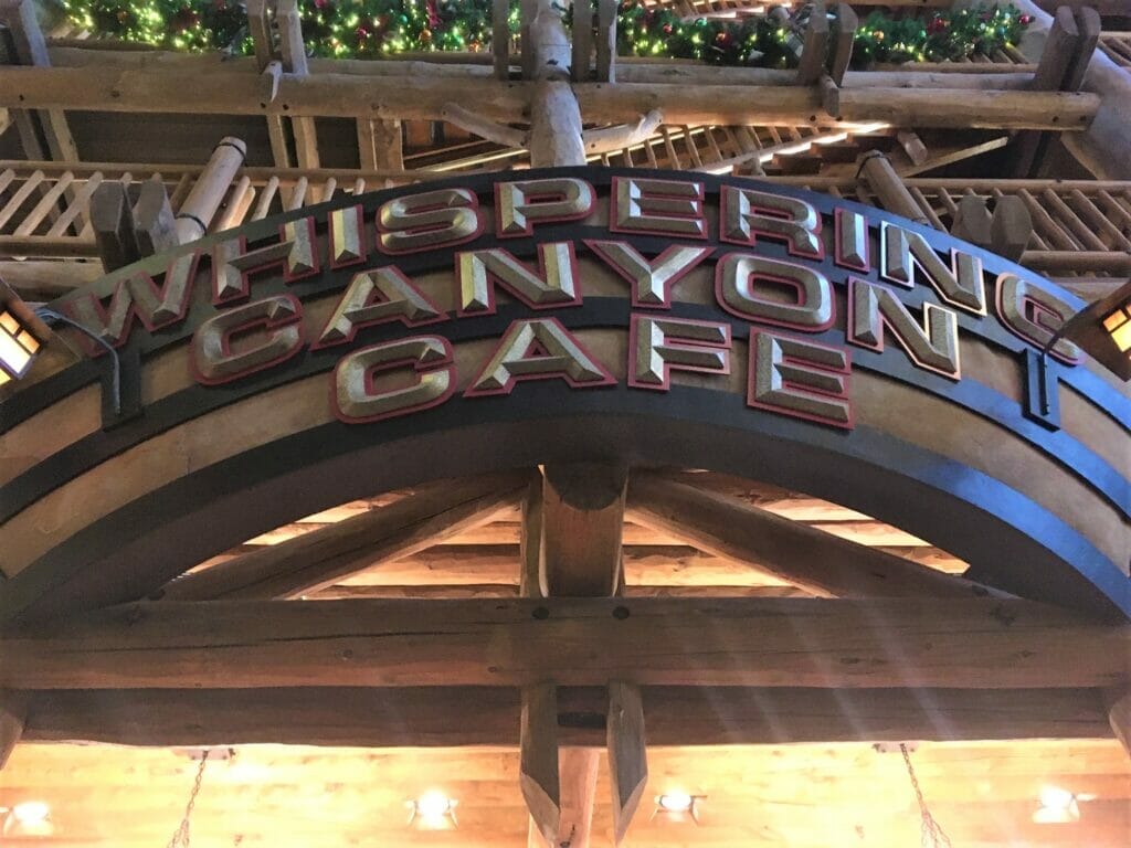 whispering canyon cafe sign