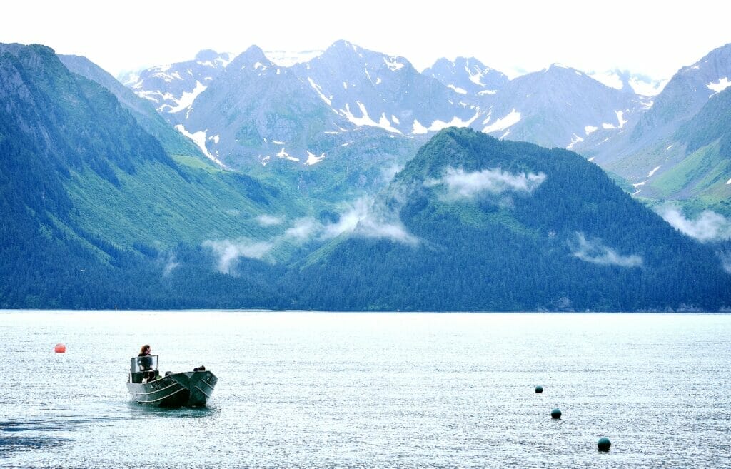 boat in water in seward alaska