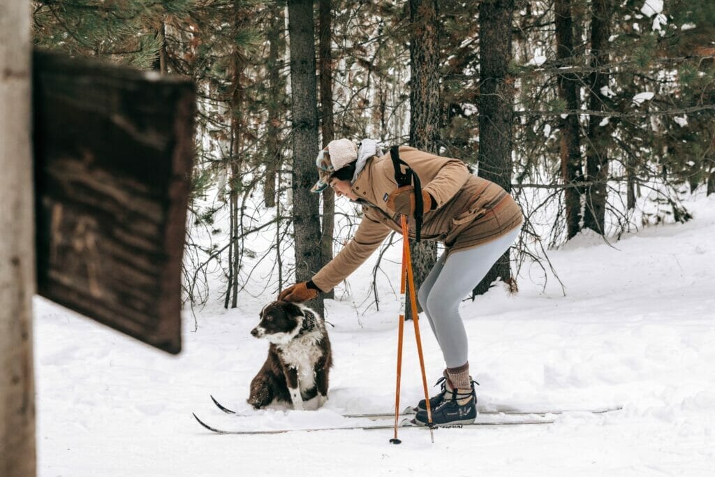 woman skiing in sitka alaska