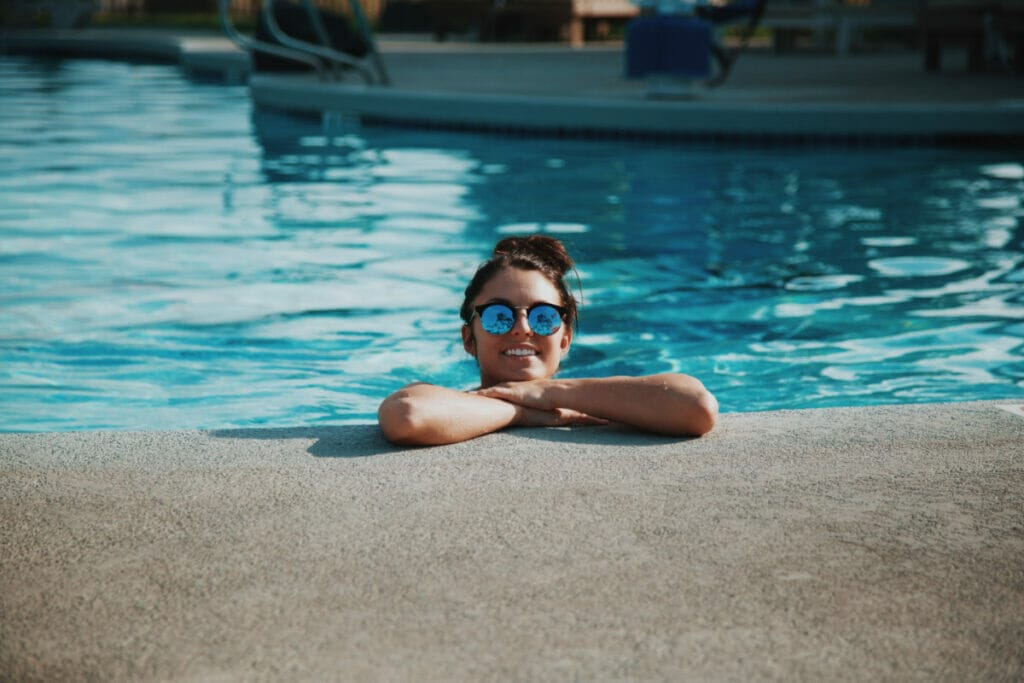 girl in swimming pool