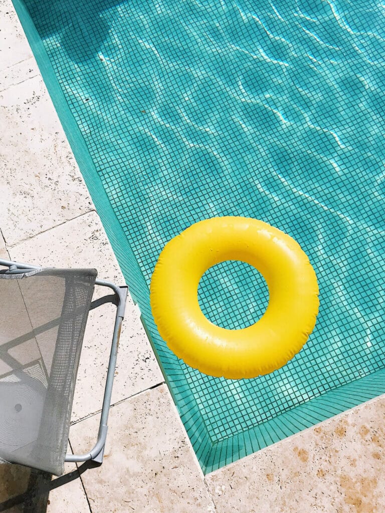 yellow float in swimming pool