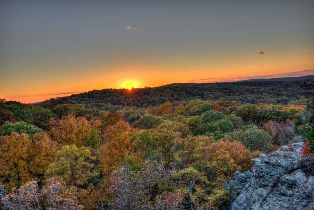 sunset over shawnee national forest