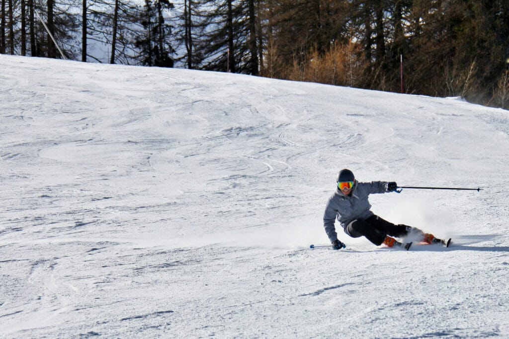 man skiing