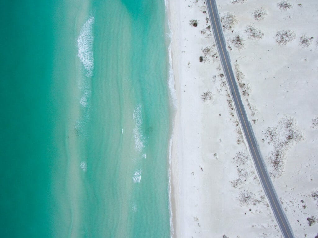 beach and road in florida