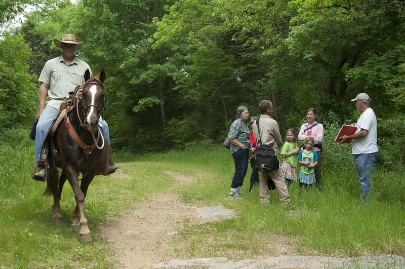 man on horseback on trail