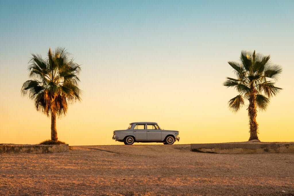 car on a beach