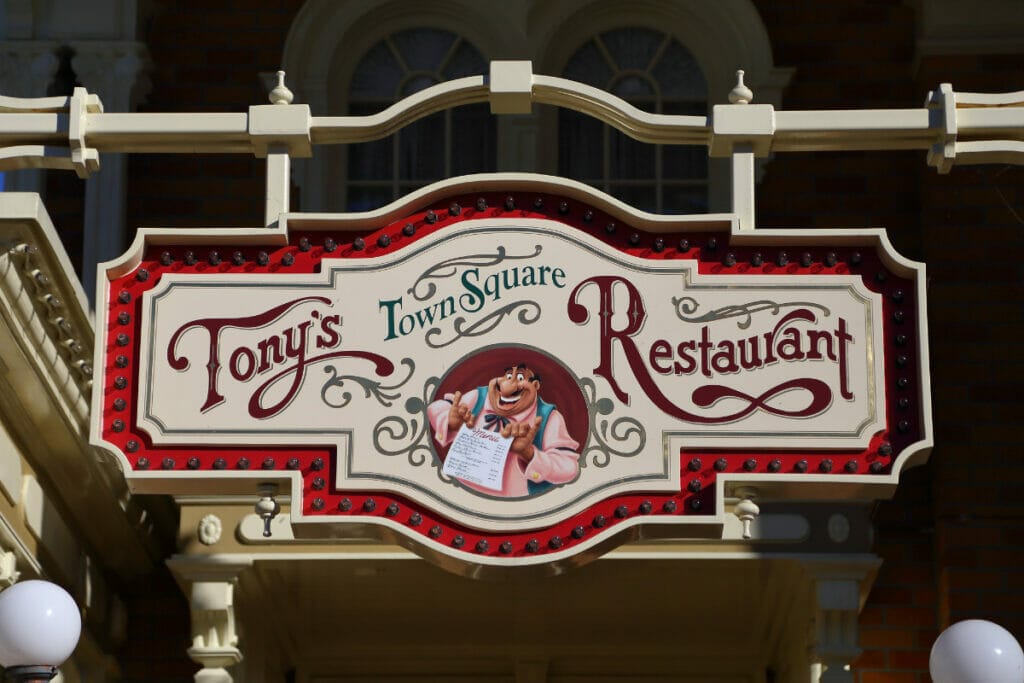 sign at Tony's Town Square Restaurant