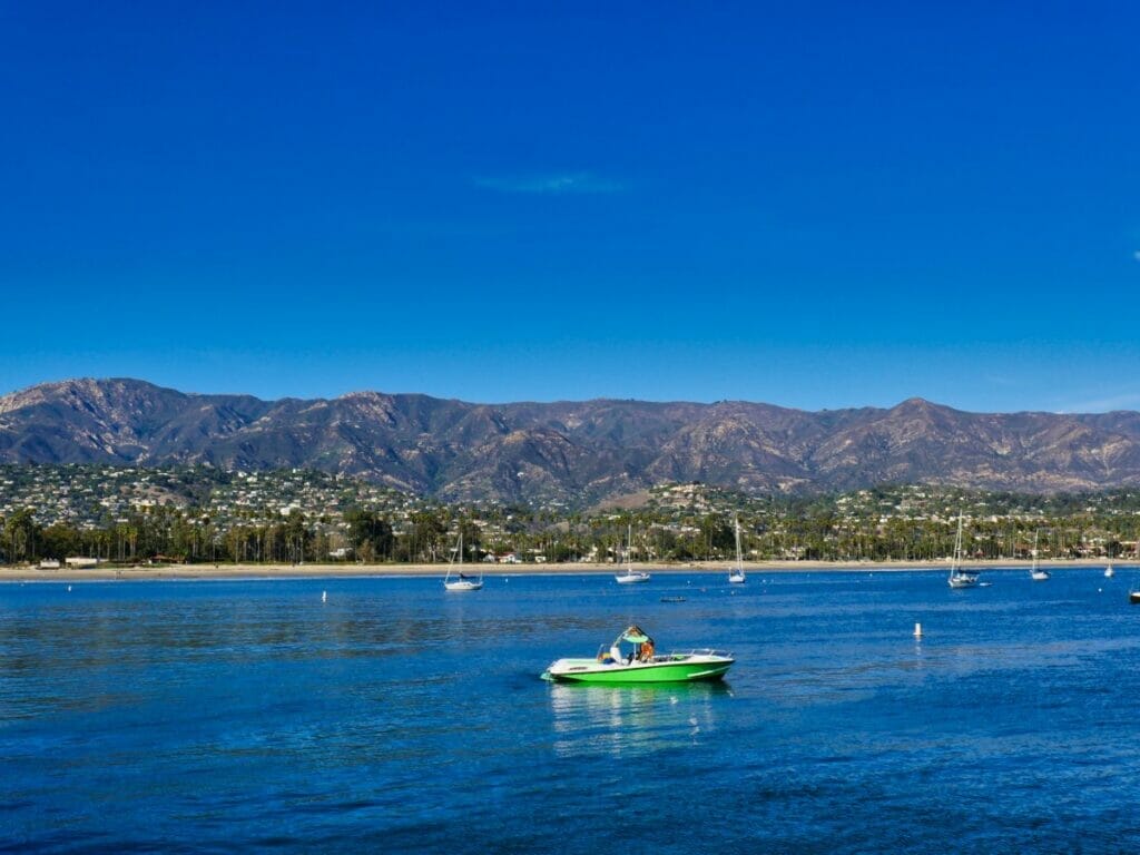 boat in santa barbara harbor