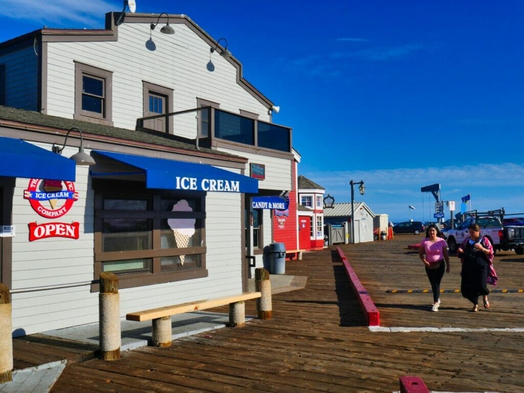 ice cream on the santa barbara pier