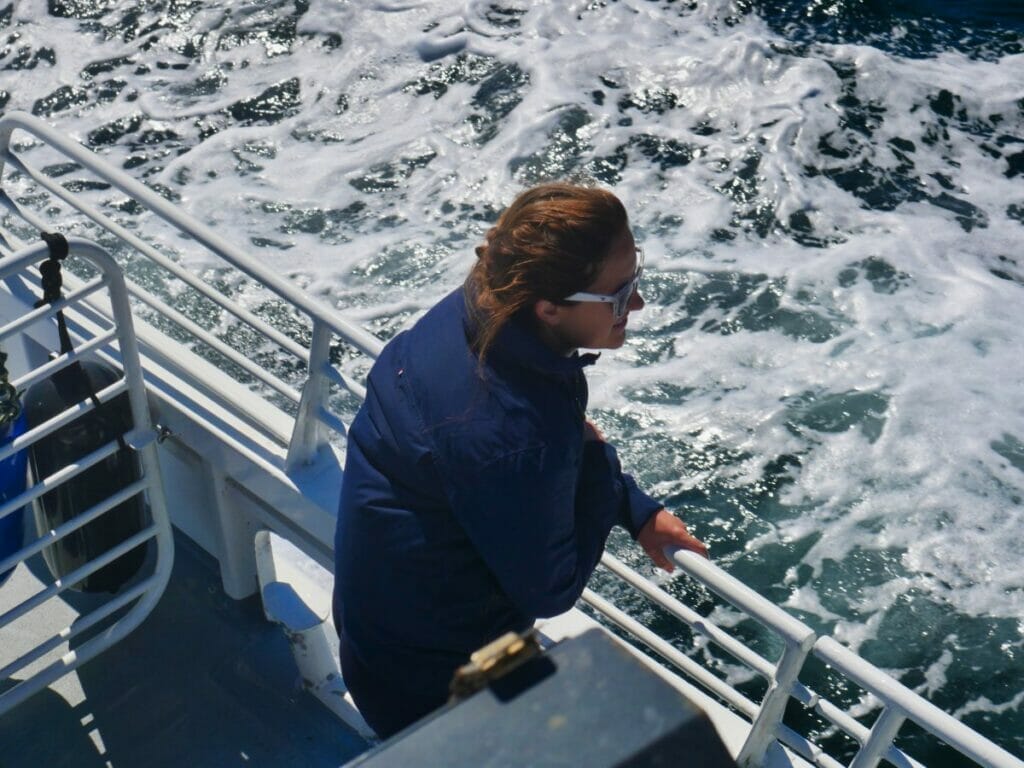 girl on condor express boat