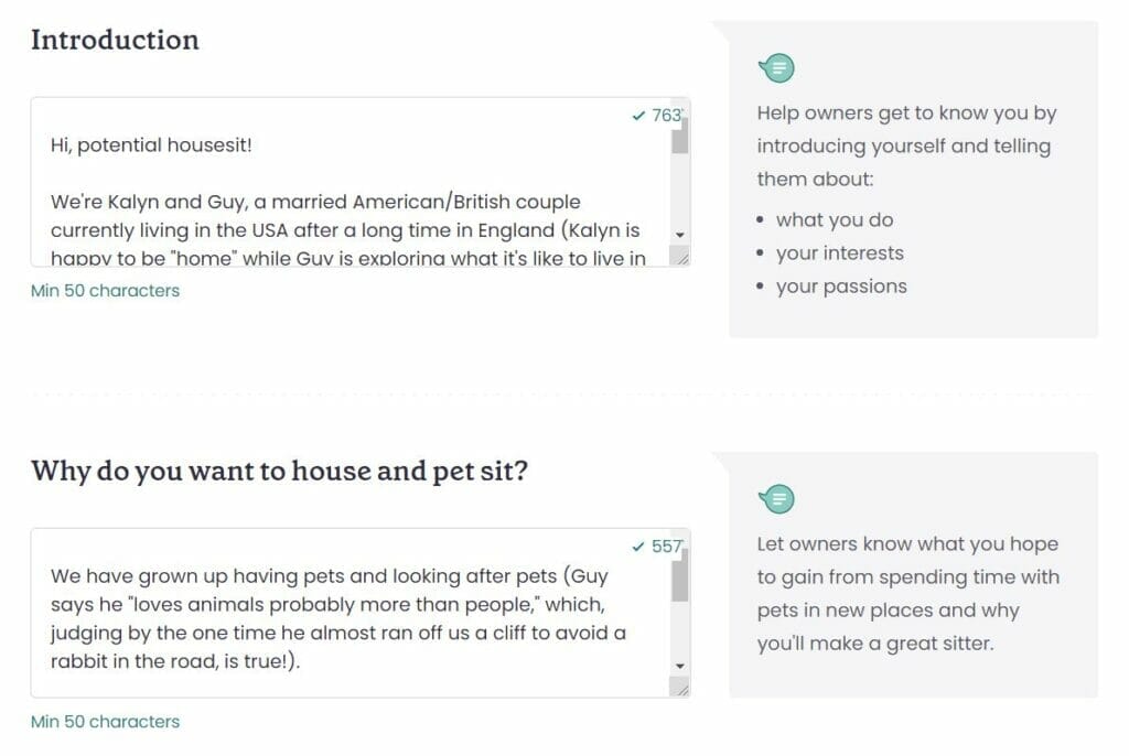 Trusted Housesitters website