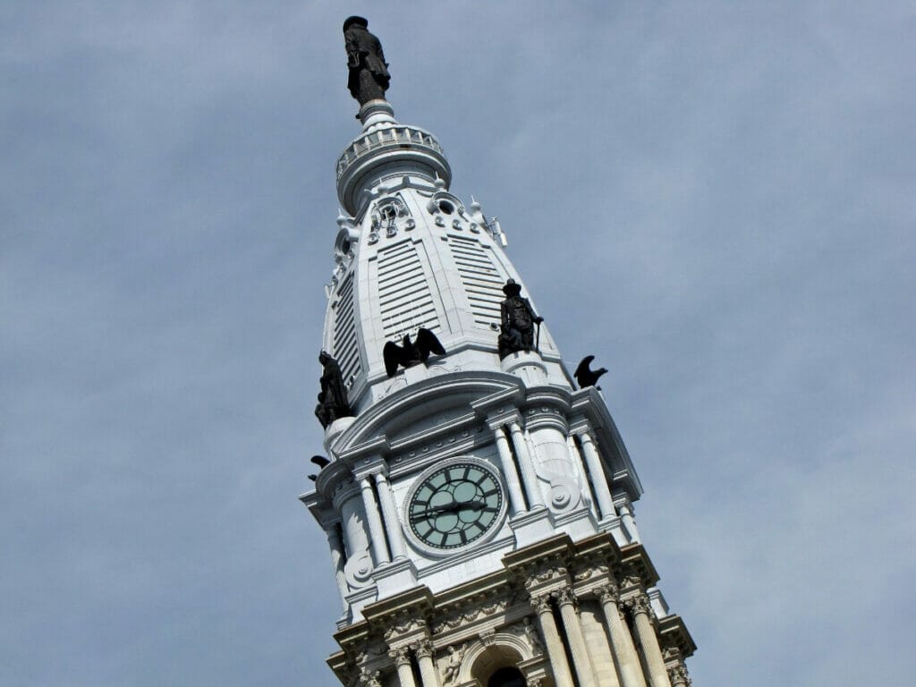 Clock tower in Philadelphia City Hall