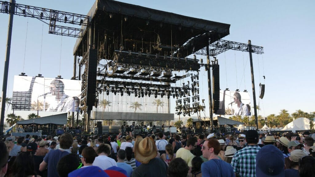 Image of the stage at Coachella music festival 