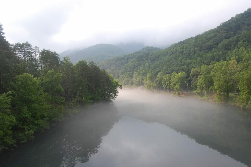 Downstream of Fontana Dam