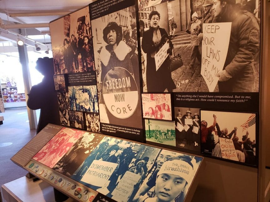 Women's history museum display