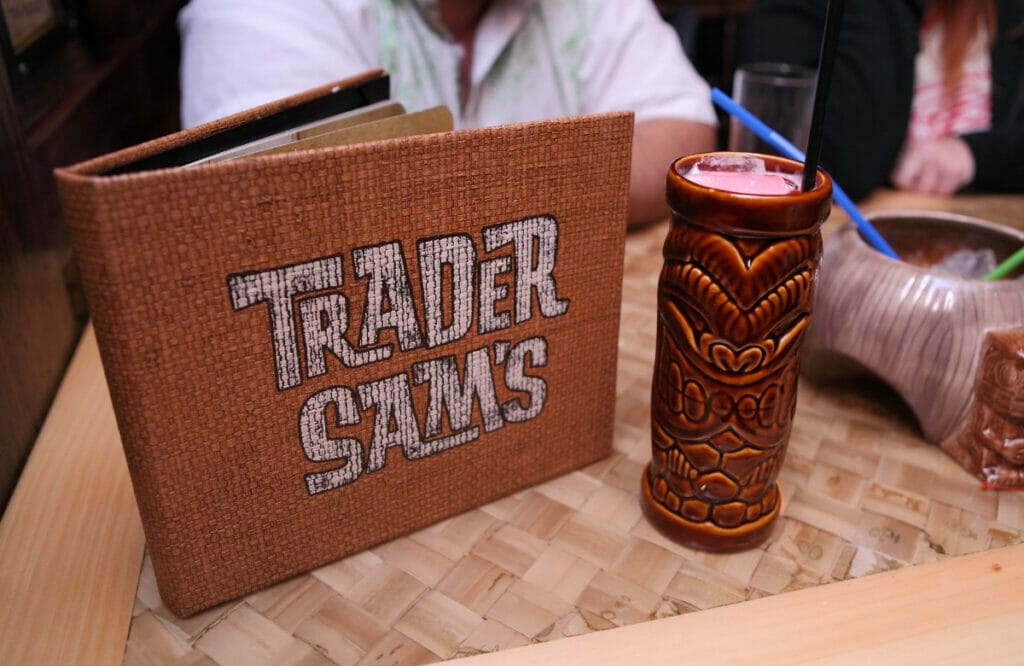 Trader Sam's Menu and Mug