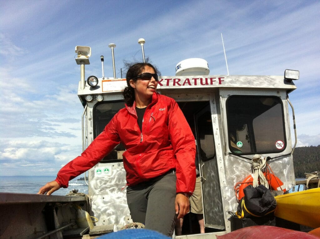 Woman on an Alaskan water taxi