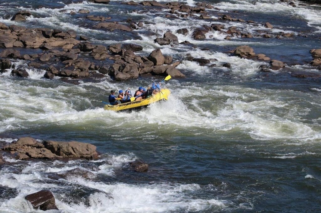 Rafters on the Whitewater Express in Columbus, Georgia 