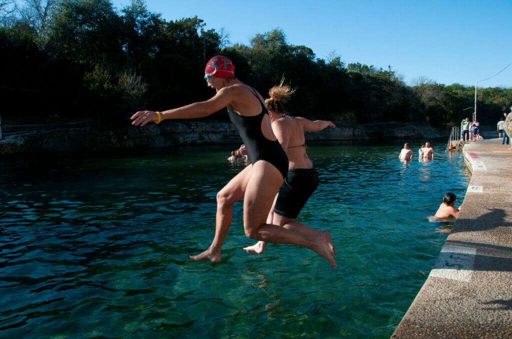 swimming in Zilker Park