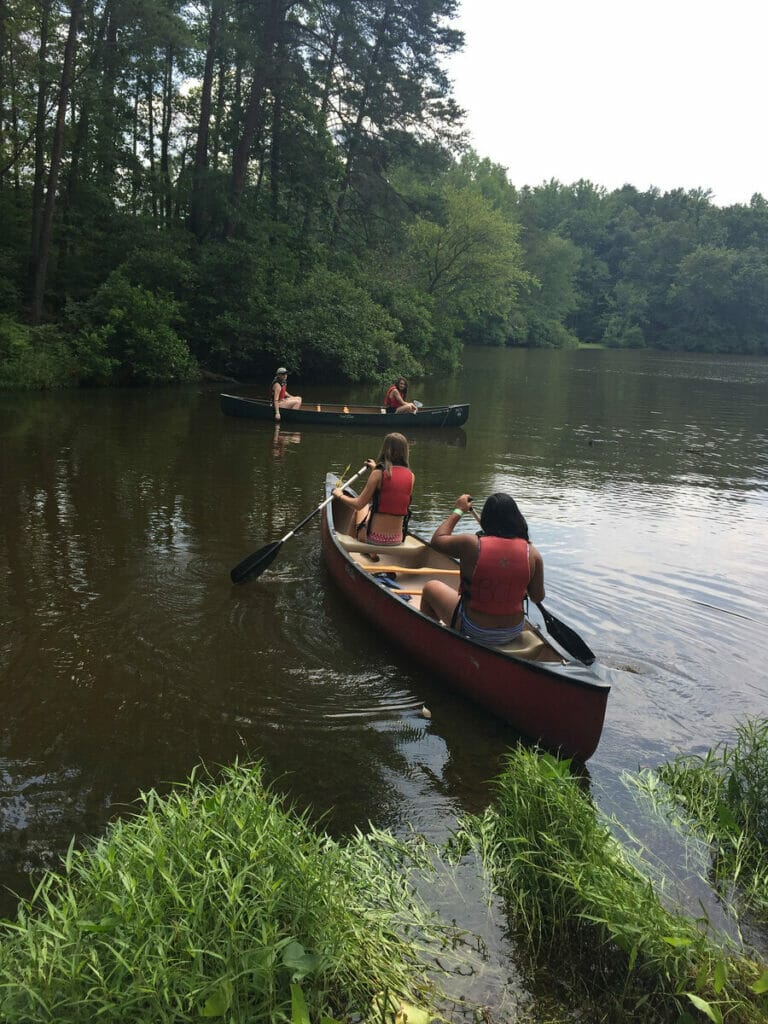 Canoeing on the Powhatan State Park river 