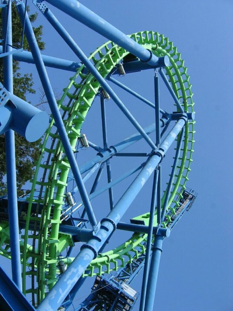 Roller coaster at Six Flags 